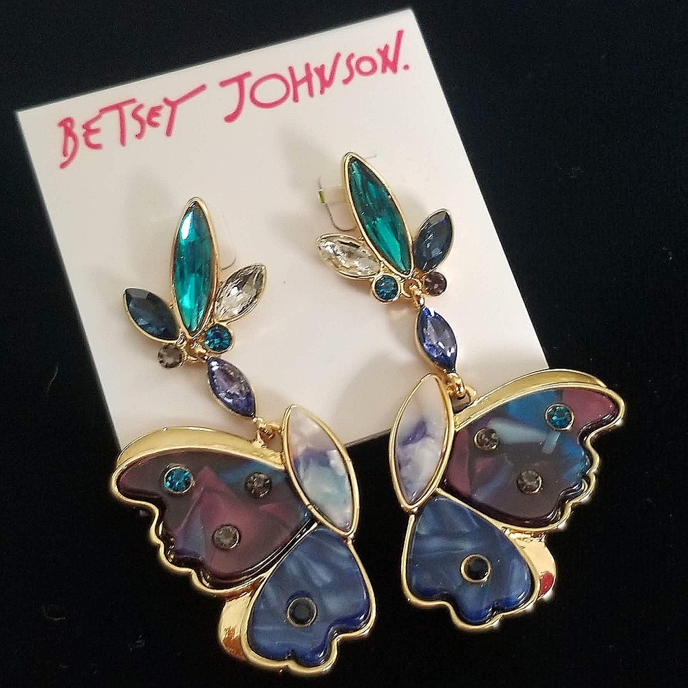 NWT Betsy Johnson Butterfly earrings